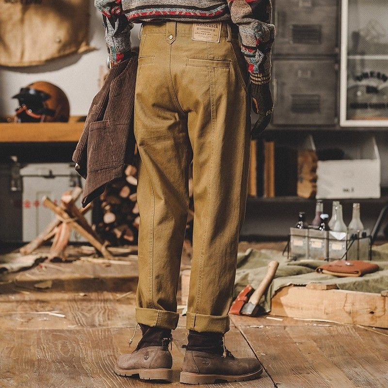Men's Fall/Winter 2026 New Arrival Heavyweight Minimalist Workwear Pants - British Retro Casual Straight Fit Trousers