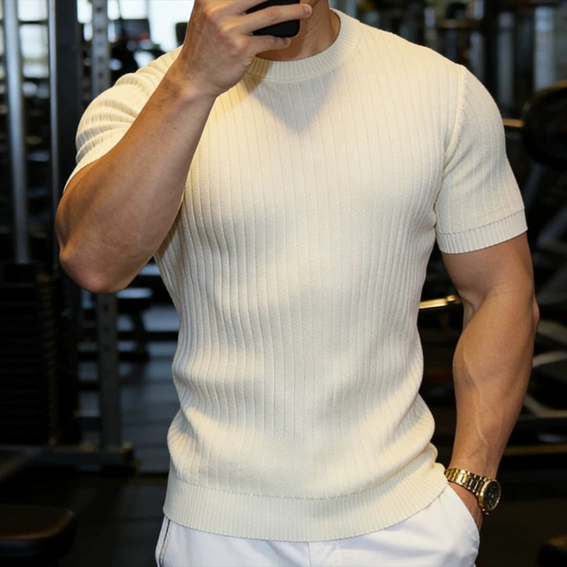 Italian Riviera Ribbed Knit Tee