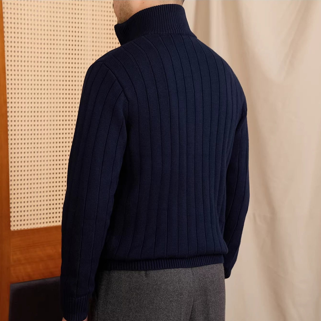 Roma Ribbed Wool Cardigan