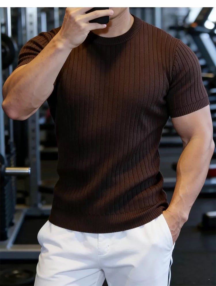 Italian Riviera Ribbed Knit Tee