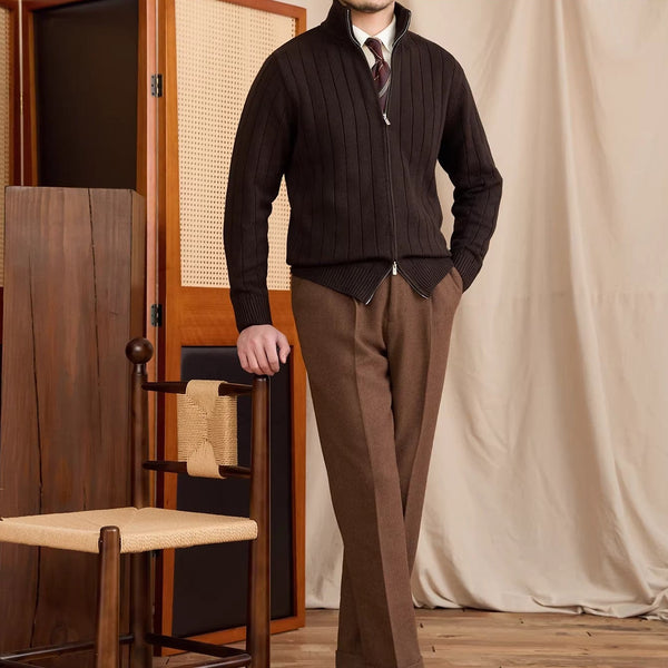 Roma Ribbed Wool Cardigan