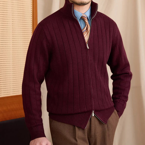 Roma Ribbed Wool Cardigan