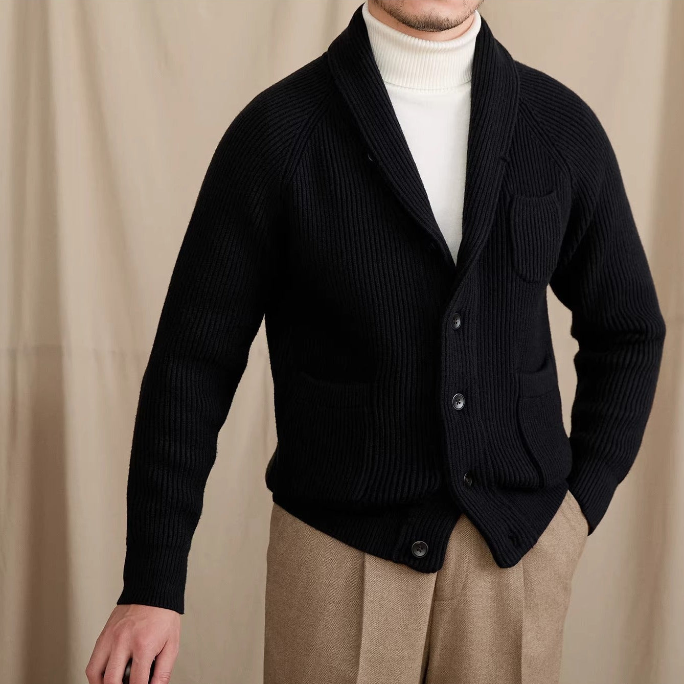 Harrow Ribbed Shawl Cardigan