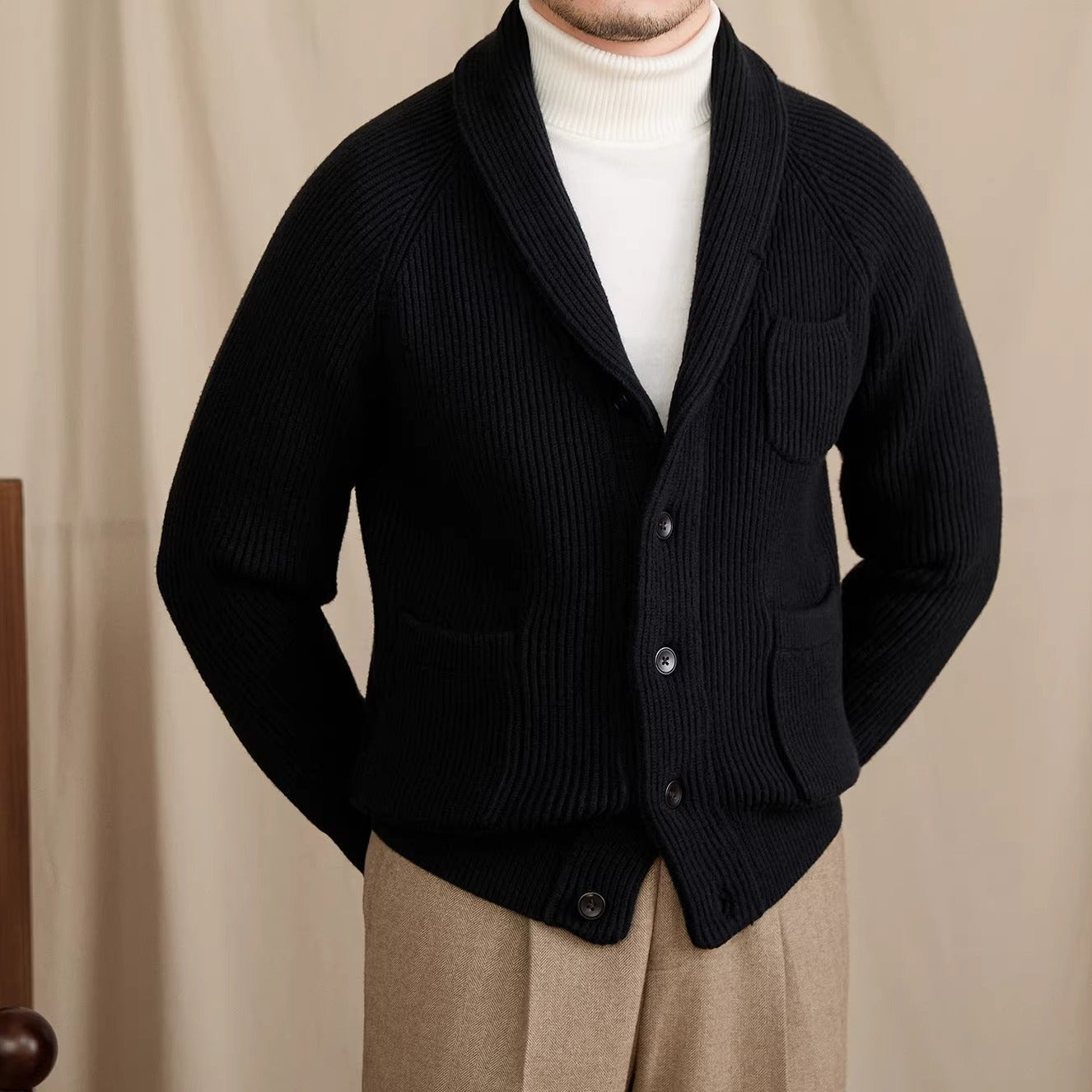 Harrow Ribbed Shawl Cardigan